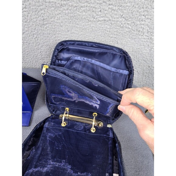 SeneGence Cosmetic Makeup Travel Bag Zipper Case With Mirror Set Faux Crocodile - Picture 6 of 14